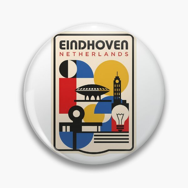 Item preview, Eindhoven Netherlands Vintage Bauhaus Geometric Travel Scene designed and sold by k3rstman1.