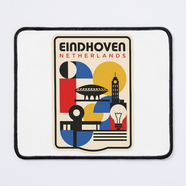 Item preview, Eindhoven Netherlands Vintage Bauhaus Geometric Travel Scene designed and sold by k3rstman1.