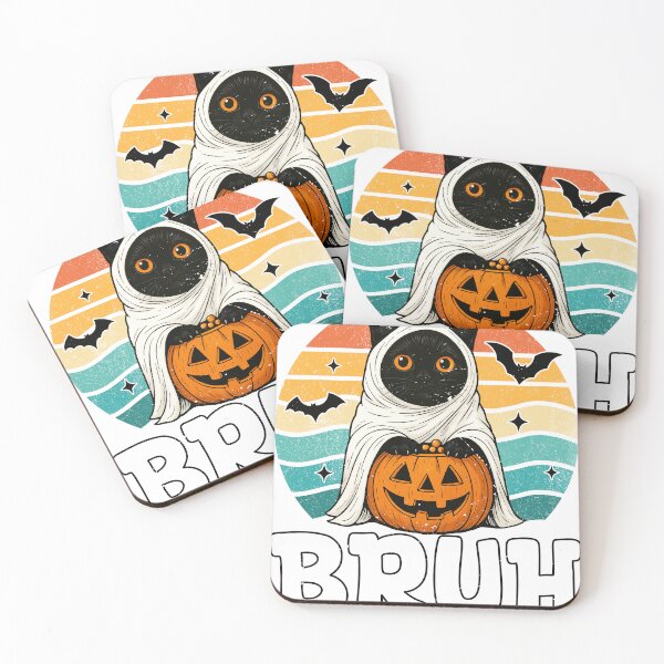 Item preview, Bruh Black Cat Halloween Pumpkin designed and sold by varin-studio.