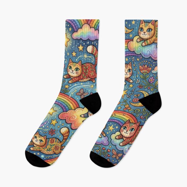 Item preview, Rainbow Cat Dreamscape Pattern designed and sold by Iampoji.