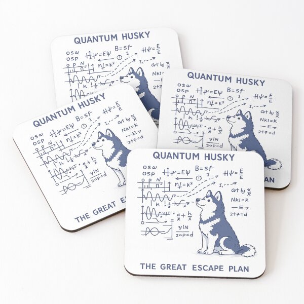 Item preview, Quantum Husky The Great Escape Plan - Funny Physics Dog Art designed and sold by myforestfog.
