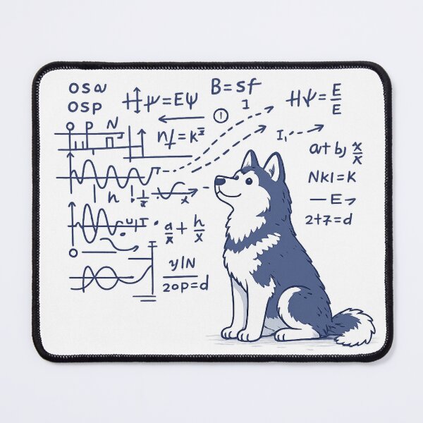 Item preview, Quantum Husky The Great Escape Plan - Funny Physics Dog Art designed and sold by myforestfog.