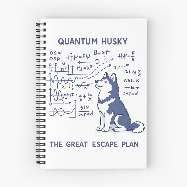 Item preview, Quantum Husky The Great Escape Plan - Funny Physics Dog Art designed and sold by myforestfog.