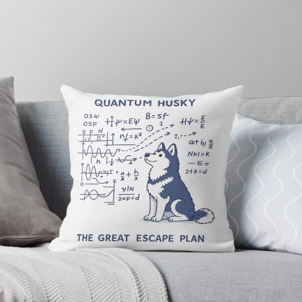 Item preview, Quantum Husky The Great Escape Plan - Funny Physics Dog Art designed and sold by myforestfog.