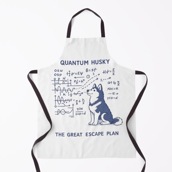 Item preview, Quantum Husky The Great Escape Plan - Funny Physics Dog Art designed and sold by myforestfog.