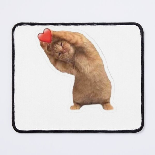 Item preview, Stretching Kitten Holding Red Heart – Cute Cat Love Sticker designed and sold by Mustangana.