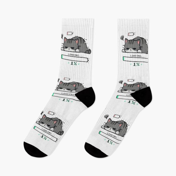 Item preview, Cat Loading 1% — Lazy Cat Progress Bar Sticker designed and sold by tommysworks.