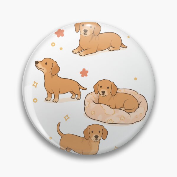 Item preview, Cute dachshund puppy sticker sheet illustration designed and sold by MJ ART.