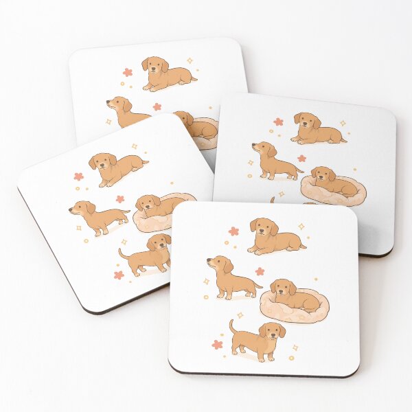 Item preview, Cute dachshund puppy sticker sheet illustration designed and sold by MJ ART.