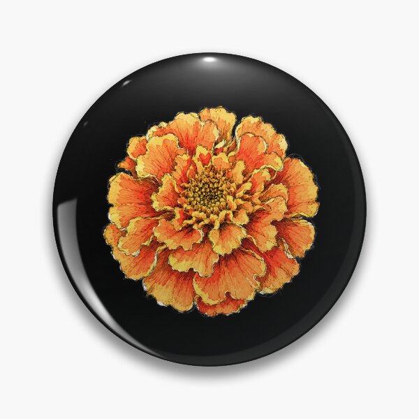 Item preview, Orange Marigold Botanical Sketch | Watercolor Flower Illustration designed and sold by ColorSplash123.
