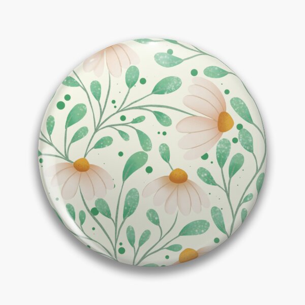 Item preview, Moody Cottagecore Daisy and Green Vines Pattern designed and sold by StoriesInGrain.