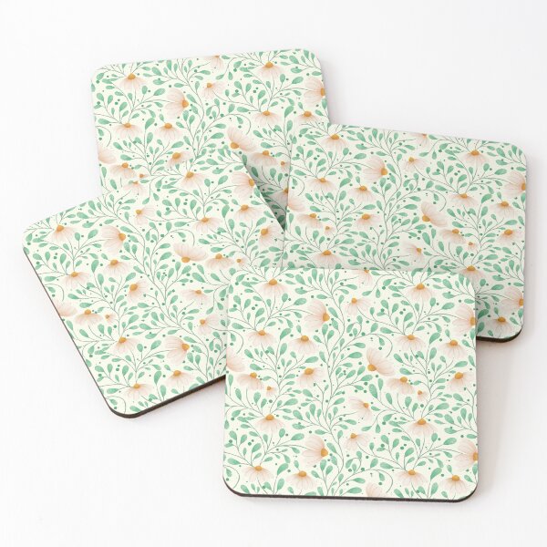 Item preview, Moody Cottagecore Daisy and Green Vines Pattern designed and sold by StoriesInGrain.