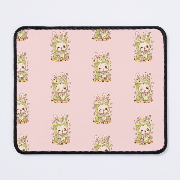 Item preview, Kawaii matcha boba bunny – cute pastel bubble tea bunny designed and sold by StudioPeachPop.