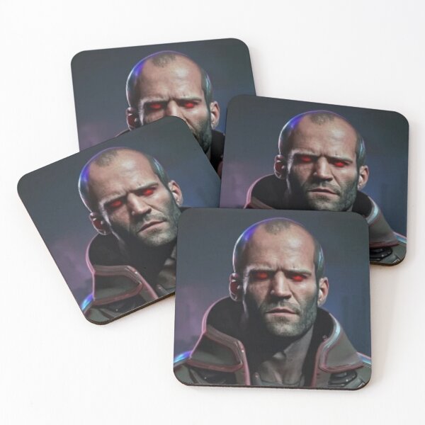 Item preview, Jason Statham Cyberpunk Warrior - Action Movie Neon Art designed and sold by LilianStrauss.