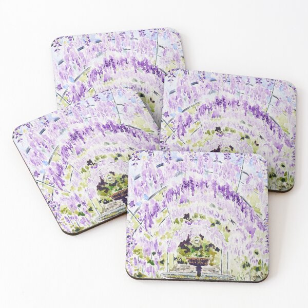 Item preview, purple wisteria tunnel in RHS Wisley watercolour painting  designed and sold by ColorandColor.