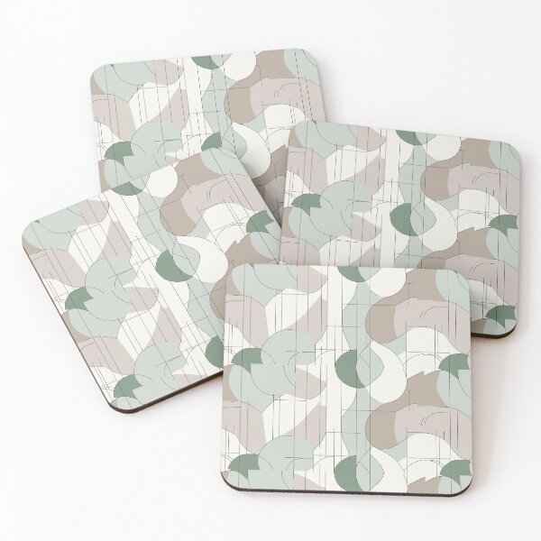 Item preview, Mid-Century Modern Geometric Pattern - Minimalist Sage Green Japandi Art designed and sold by EH World | Store.
