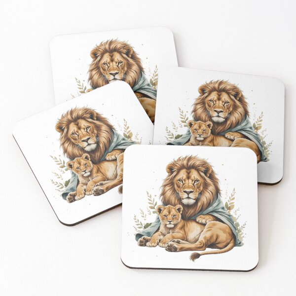 Item preview, Fierce Papa Lion And Baby Cub Watercolor Father's Day designed and sold by AQUILAKREO.