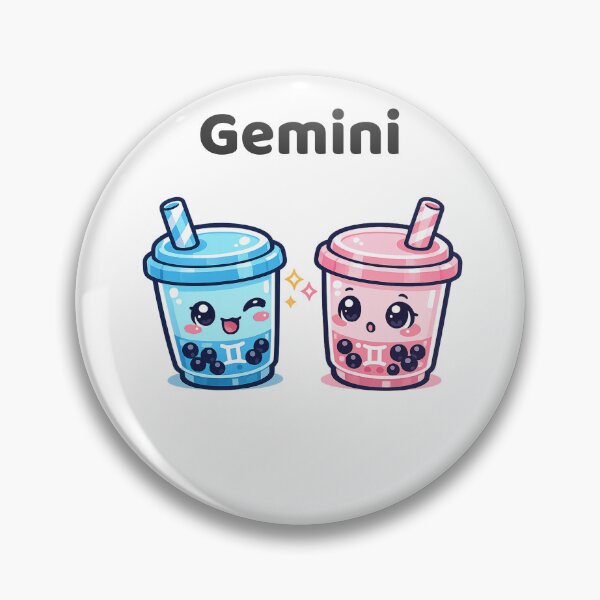 Item preview, Cute Gemini Zodiac Twin Bubble Tea Kawaii Astrology designed and sold by creativiteemom.