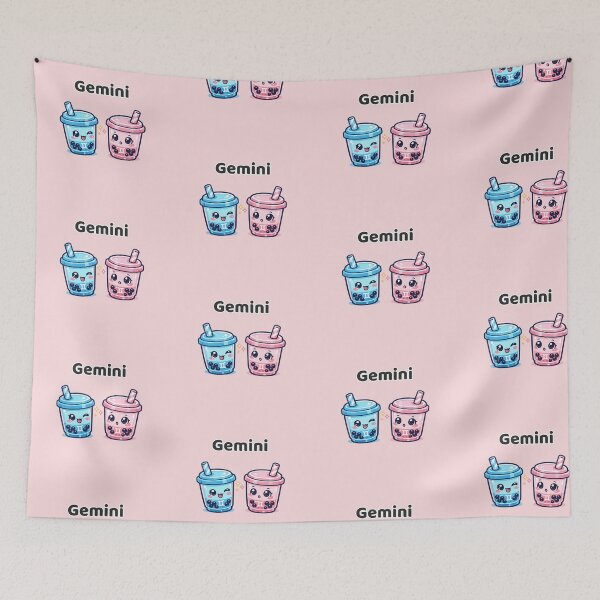 Item preview, Cute Gemini Zodiac Twin Bubble Tea Kawaii Astrology designed and sold by creativiteemom.