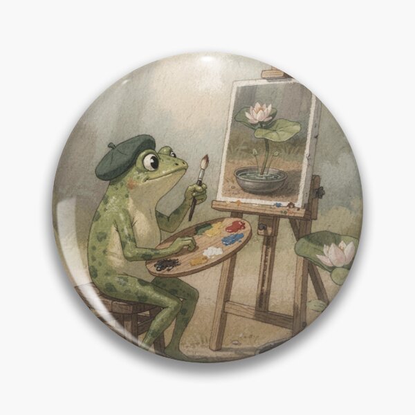 Item preview, Frog Painter of the Pond designed and sold by PictorialWhimsy.