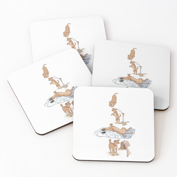 Item preview, Funny mixed breed dog summer scenes illustration designed and sold by MJ ART.