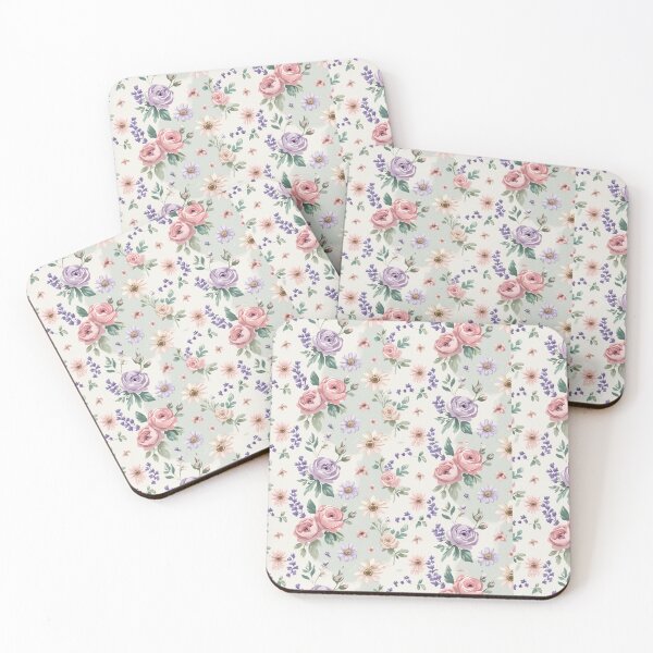 Item preview, Shabby Chic Pastel Floral Pattern - Elegant Rose Lavender Botanical Art designed and sold by EH World | Store.