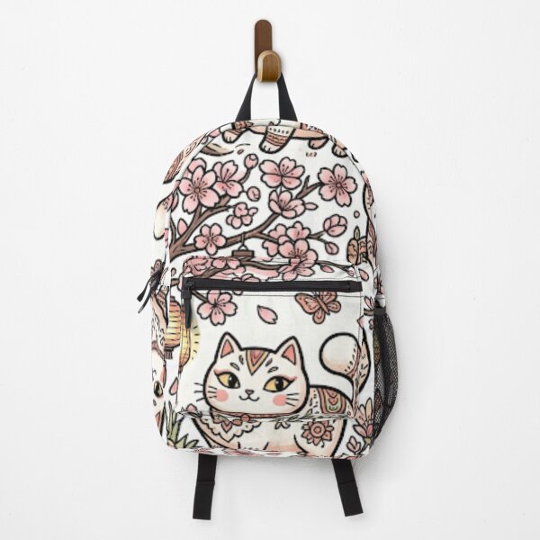 Item preview, Cute Japanese Sakura Cat Pattern designed and sold by Iampoji.