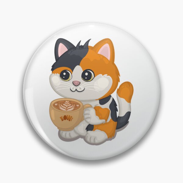 Item preview, Cute Calico Cat Drinking Latte Coffee Art designed and sold by Eowcat.