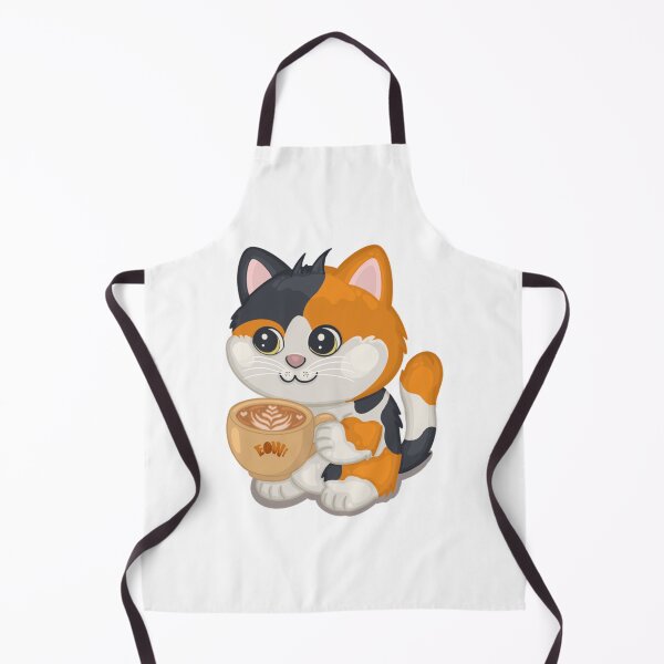 Item preview, Cute Calico Cat Drinking Latte Coffee Art designed and sold by Eowcat.