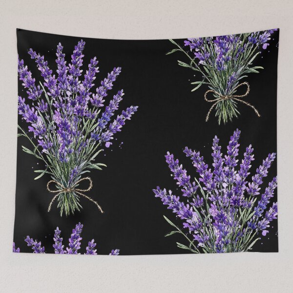 Item preview, Purple Lavender Bouquet Illustration | Cottagecore Botanical Watercolor Art designed and sold by ColorSplash123.