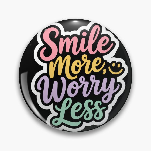 Item preview, Smile More Worry Less Cute Pastel Quote Sticker designed and sold by KeerthiCuteFind.