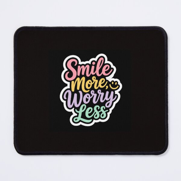 Item preview, Smile More Worry Less Cute Pastel Quote Sticker designed and sold by KeerthiCuteFind.