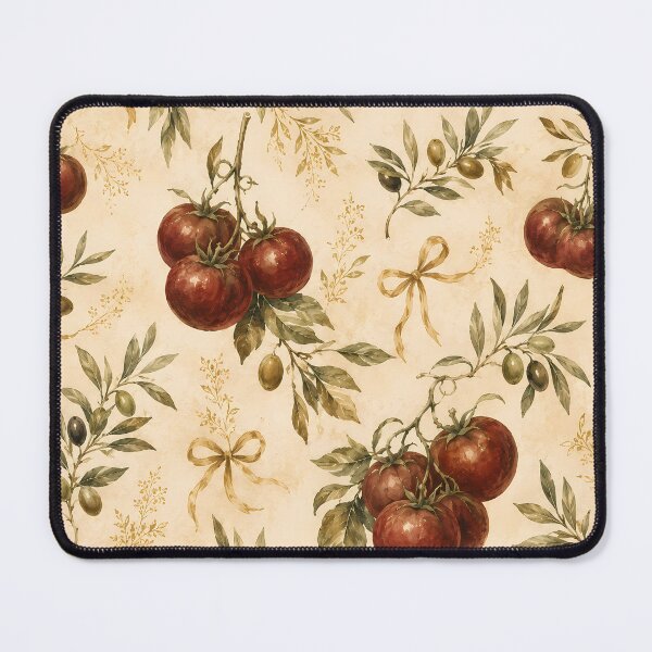 Item preview, Rustic Tuscan Tomato and Olive Branch Vintage Botanical Pattern designed and sold by BeataPrint.