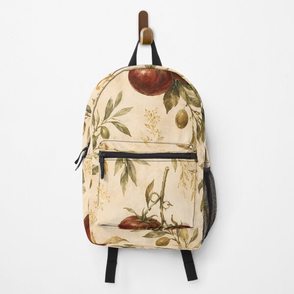 Item preview, Rustic Tuscan Tomato and Olive Branch Vintage Botanical Pattern designed and sold by BeataPrint.