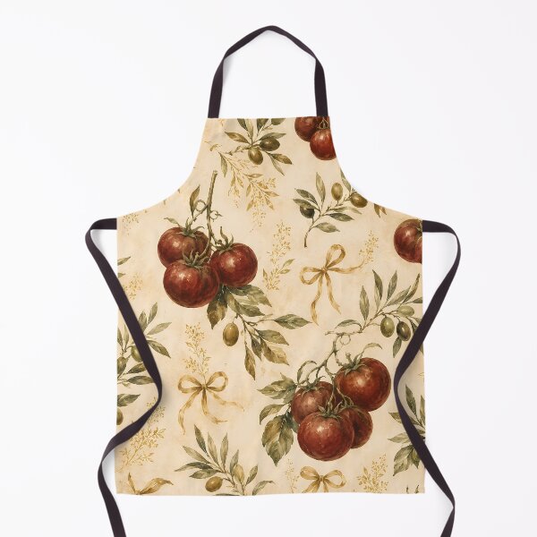Item preview, Rustic Tuscan Tomato and Olive Branch Vintage Botanical Pattern designed and sold by BeataPrint.