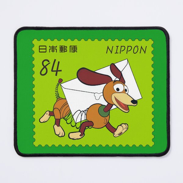 Item preview, Retro Japanese Slinky Dog Postage Stamp Illustration designed and sold by Schulz Lightprint Studio.