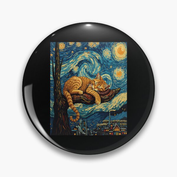 Item preview, Sleeping Cat Tree Branch Van Gogh Starry Night Inspired designed and sold by Littermin.