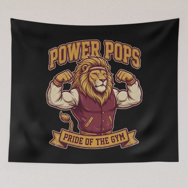 Item preview, Strong Lion Athlete Varsity Gym Mascot designed and sold by AwesomeBeyondLimits.