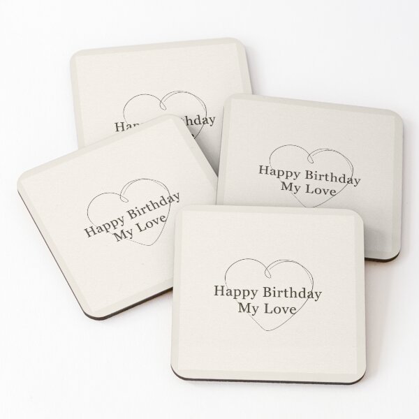 Item preview, Minimalist Happy Birthday My Love Heart Line Art Design designed and sold by Zabolotna_Art.