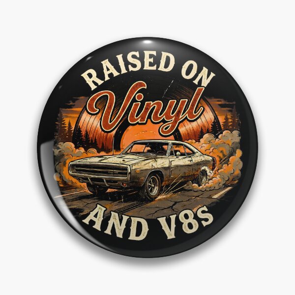 Item preview, Raised On Vinyl And V8s Muscle Car Retro Sunset designed and sold by LunaMagicStudio.