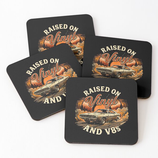 Item preview, Raised On Vinyl And V8s Muscle Car Retro Sunset designed and sold by LunaMagicStudio.