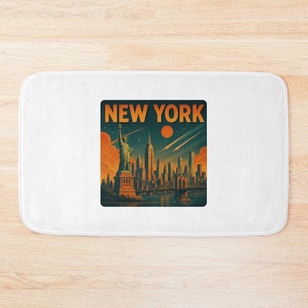 Item preview, New York Retro Futuristic Poster | New York City Art | New York Vintage Design | New York Sci-Fi Style | New York Travel Poster | New York Illustration | New York Architecture | New York Aesthetic designed and sold by Patternomania.