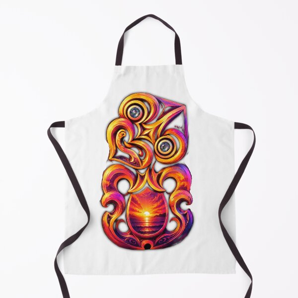 Item preview, Sunset Neon Hei Tiki – Māori Ocean Glow Art designed and sold by SkruffyInk.