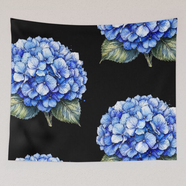 Item preview, Blue Hydrangea Botanical Illustration | Watercolor Floral Sketch Art designed and sold by ColorSplash123.