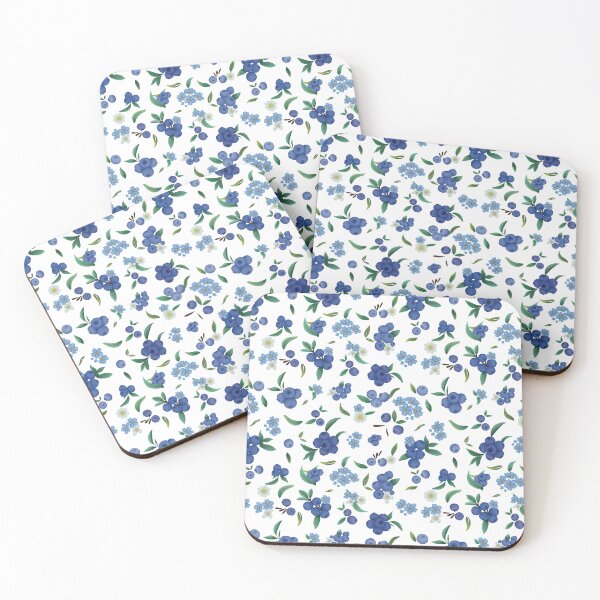 Item preview, Moody Cottagecore Blueberry and Forget Me Not Pattern designed and sold by StoriesInGrain.