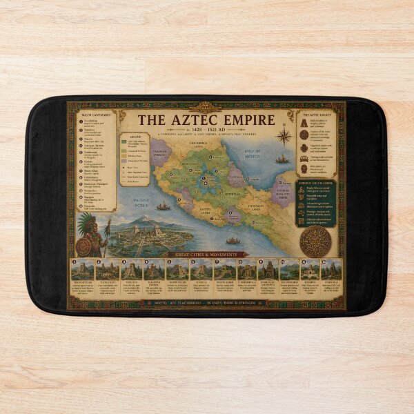 Item preview, The Mayan Civilization Map Poster – Ancient Maya Empire Cities, Temples & Achievements | Historical Wall Art designed and sold by RockyLambda.