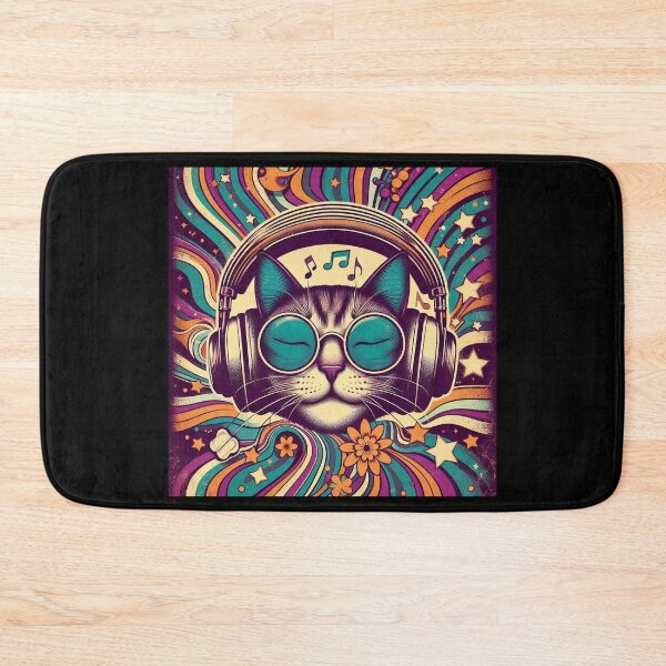 Item preview, Funny Cat Lover Gift for Owners — Retro Music Cat Birthday Present designed and sold by PixelQ.