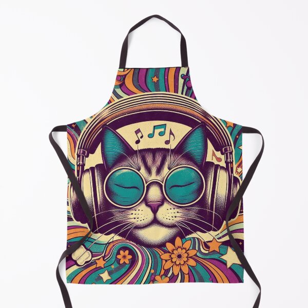 Item preview, Funny Cat Lover Gift for Owners — Retro Music Cat Birthday Present designed and sold by PixelQ.