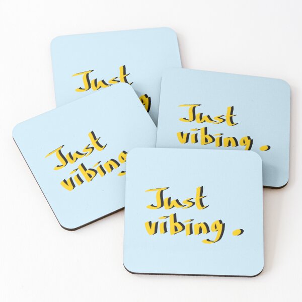 Item preview, Just Vibing. Minimalist Slang Quote Text designed and sold by Deep Descent.
