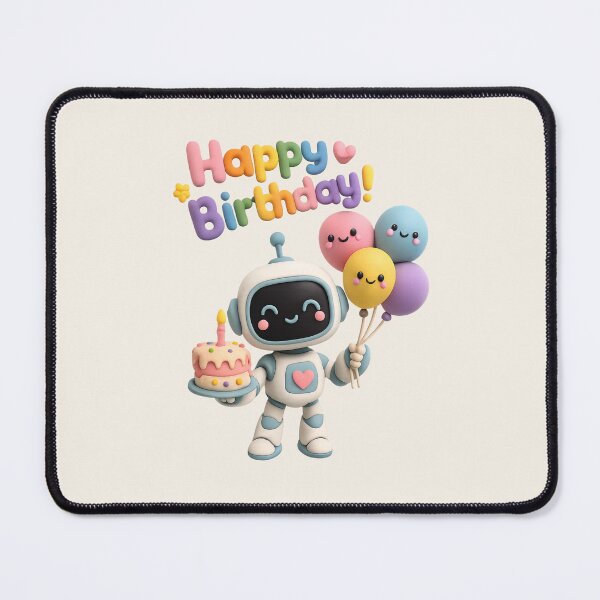 Item preview, Cute Robot Birthday Cake Party| Kawaii 3D Cake & Balloon Art designed and sold by Moons Studio.